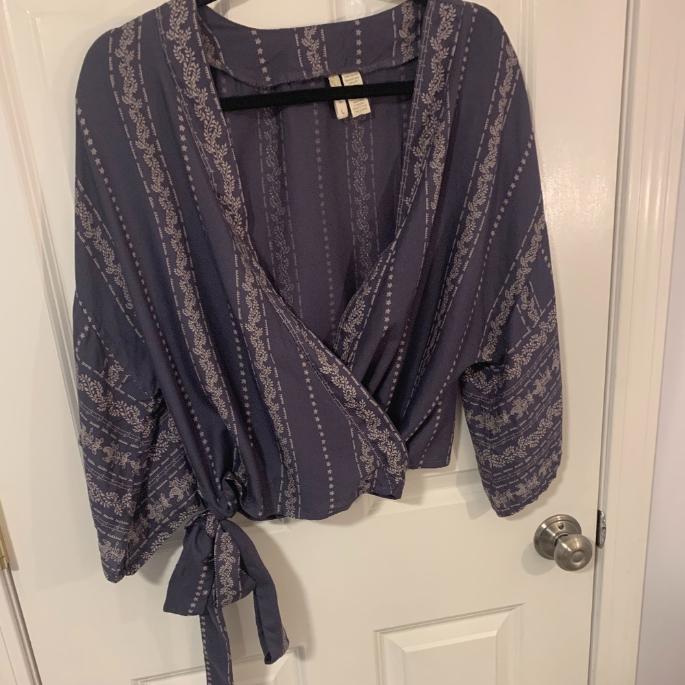 NWOT Japna Women's Tie Waist Wrap Blouse